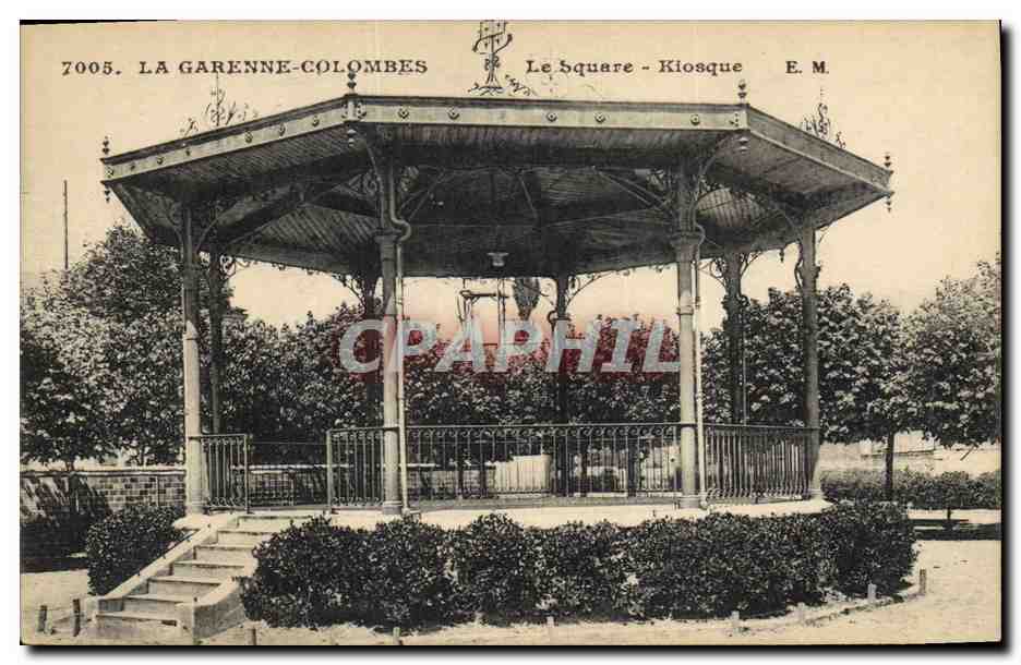 CPA Kiosque La Garenne Colombes Le square 