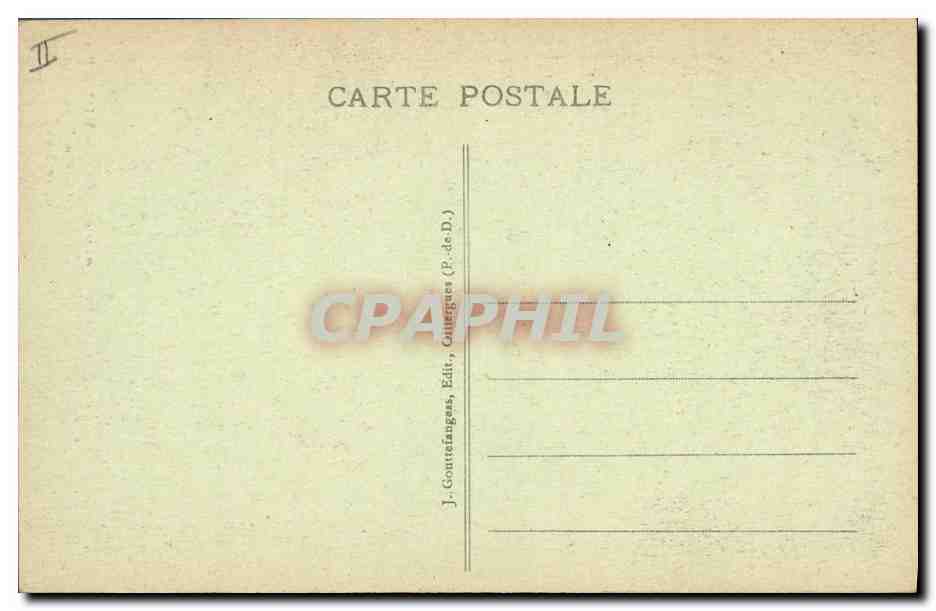 CPA Kiosque a musique et le parc Royat  — Verso