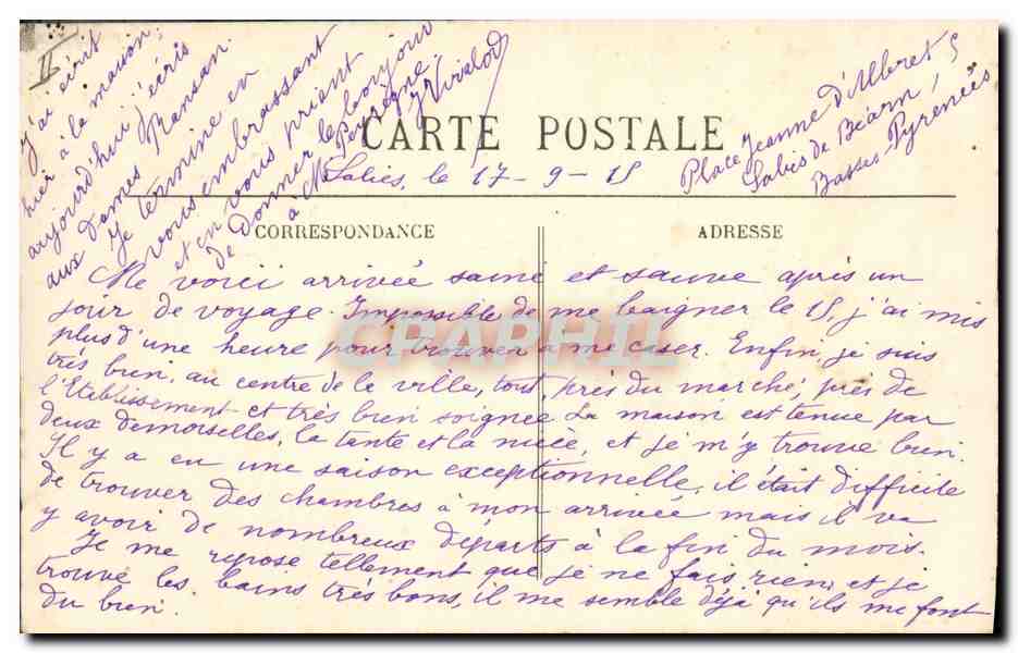 CPA Kiosque Salies de Bearn L'etablissement thermal et le casino  — Verso