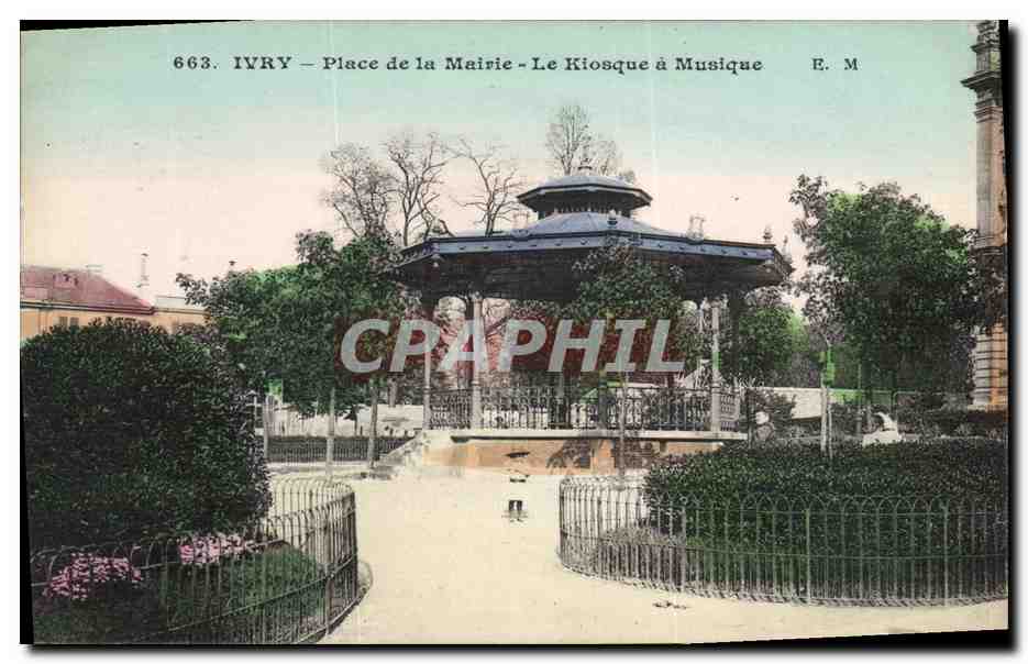 CPA Kiosque a musique Ivry Place de la mairie 