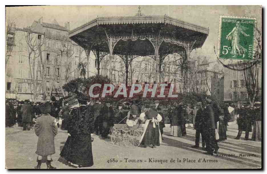 Toulon - Kiosque de la Place d'Armes — éditeur N. R. & Cie, Marseille, n° 4680