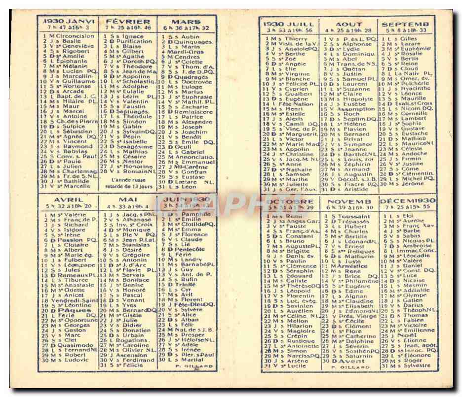 CPA Chien Chiens livret calendrier Enfant annee 1930 Charcuterie Boucherie Serveau Toulon  — Rückseite