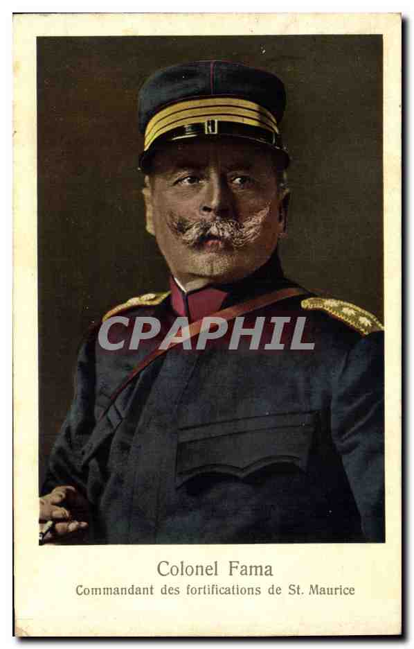 CPA Militaria Colonel Fama Commandant des fortifications de St Maurice 