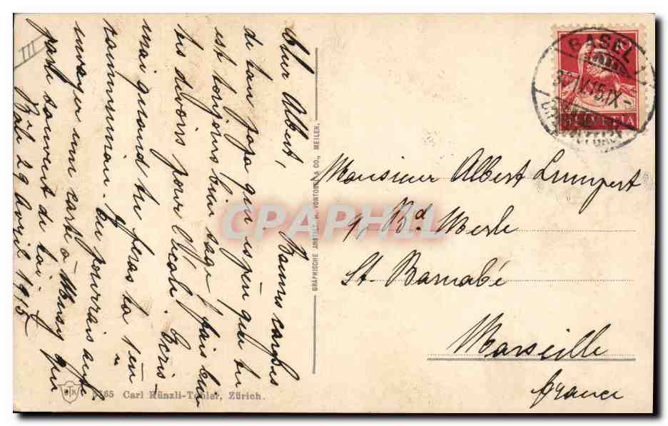CPA Militaria Colonel Fama Commandant des fortifications de St Maurice  — Verso