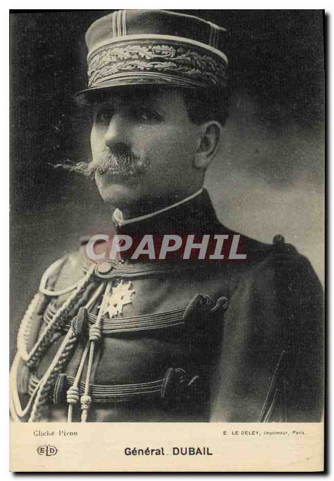 Général Dubail — portrait militaire — E. Le Deley, imprimeur, Paris - Anverso