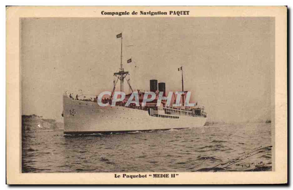 CPA Bateau Compagnie de Navigation Paquet Le paquebot Medie II 