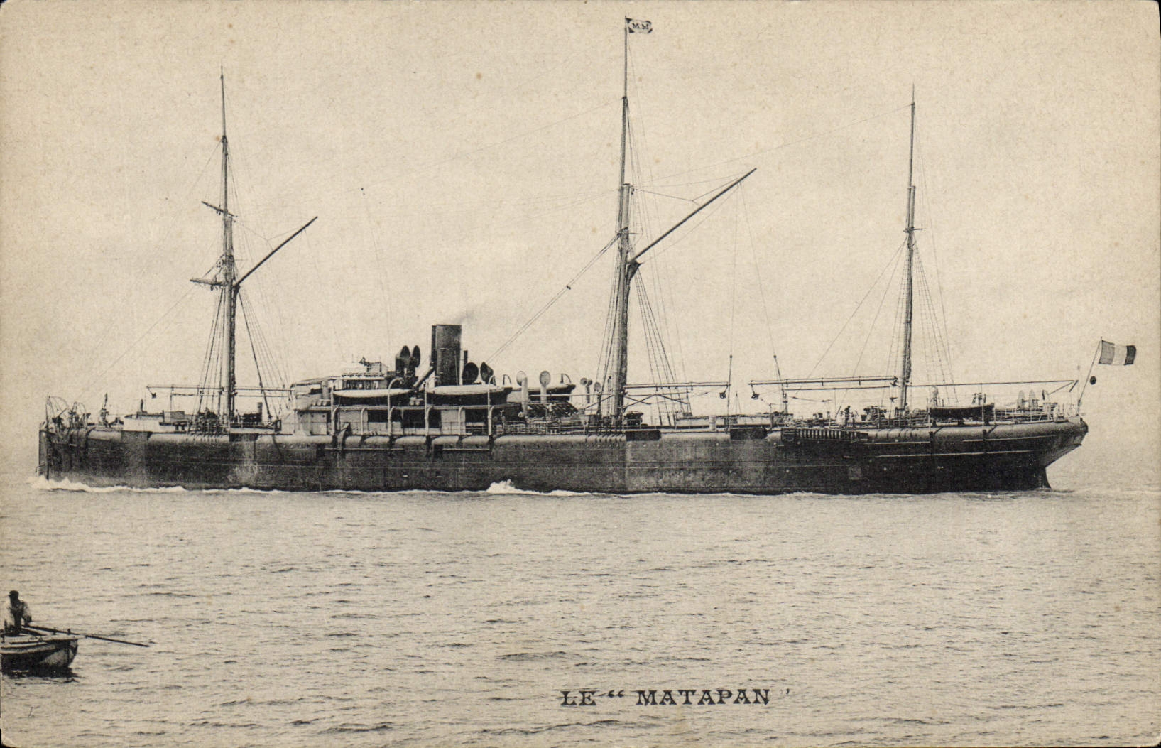 Le "Matapan" — navire à vapeur et voiles — Messageries Maritimes