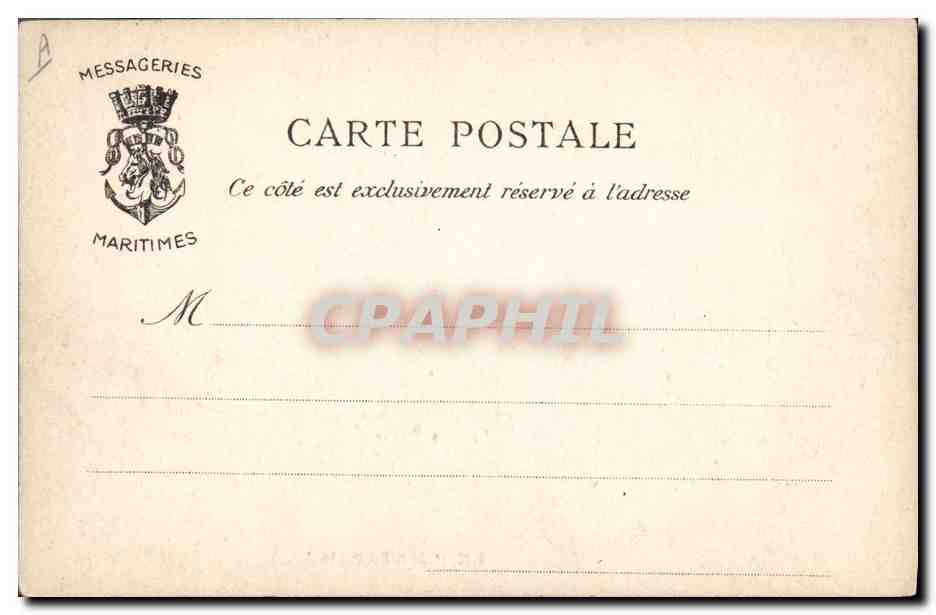 Le "Matapan" — navire à vapeur et voiles — Messageries Maritimes — Verso