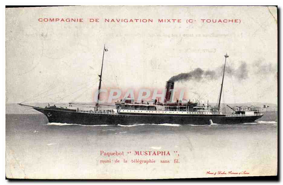 CPA Bateau Compagnie de Navigation mixte Cie Touache Paquebot Mustapha 