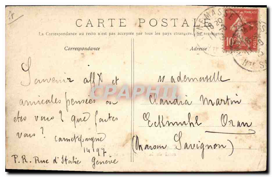 CPA Bateau Compagnie de Navigation mixte Cie Touache Paquebot Mustapha  — Rückseite