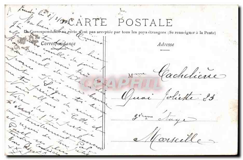 Der Dampfer LA MARSAA — Gesellschaft für gemischte Schifffahrt C. Touache — Verleger: P. R. & C. Puteaux — Rückseite
