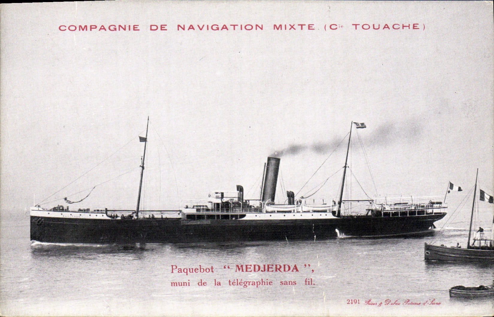 Paquebot "MEDJERDA" — Compagnie de Navigation Mixte (C° Touache) — n° 2191