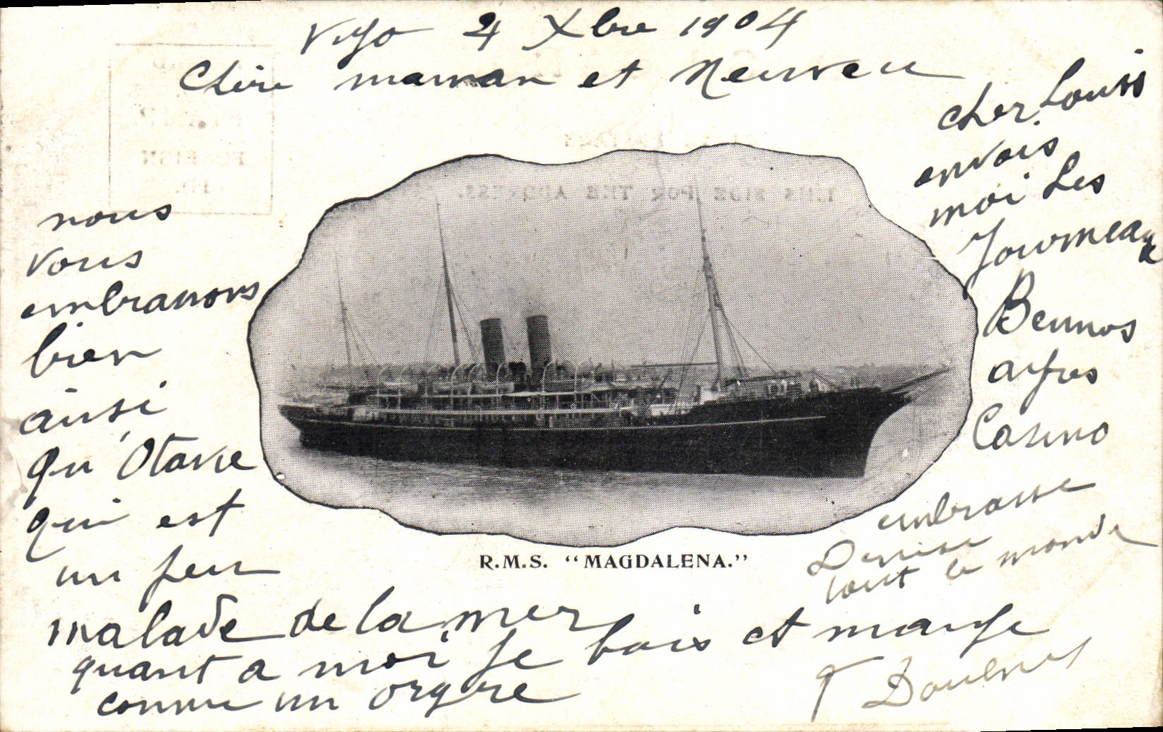 R.M.S. "Magdalena" — steamship — unknown publisher, serial number not visible