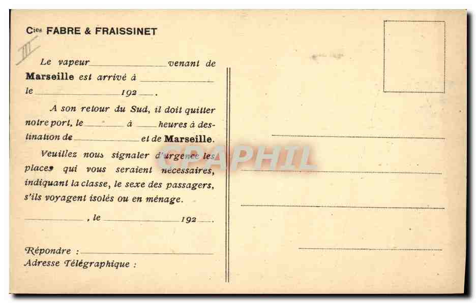CPA Bateau Paquebot Madonna  — Verso
