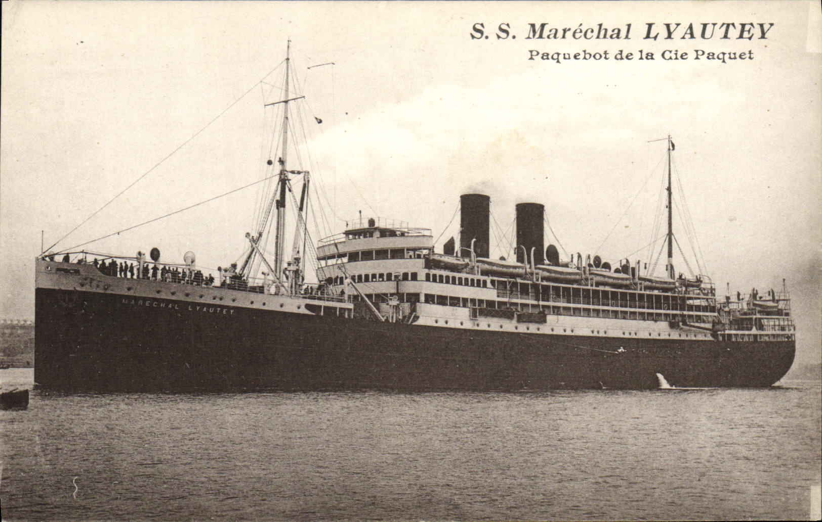 S.S. Maréchal Lyautey — Dampfer der Compagnie Paquet — Verlag CPAPHIL, Seriennummer A