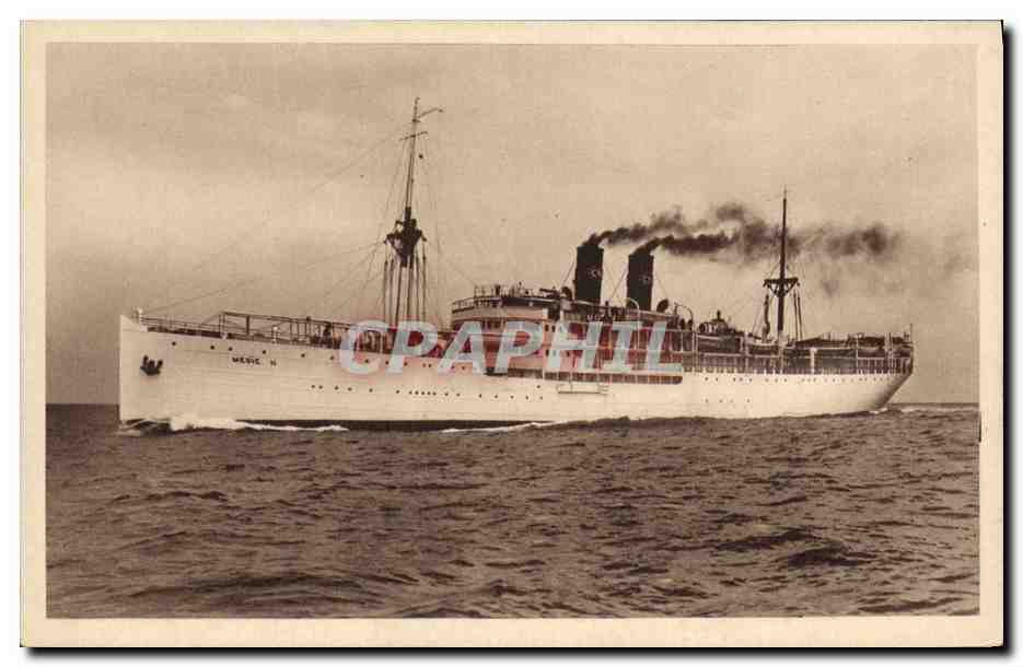 CPA Bateau Compagnie de Navigation Mixte Parquet Marseille Paquebot Medie II 
