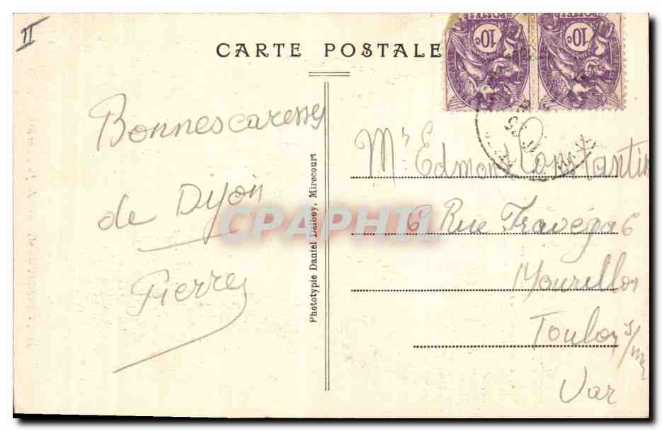 CPA Cloche Dijon Horloge de Jacquemart  — Verso