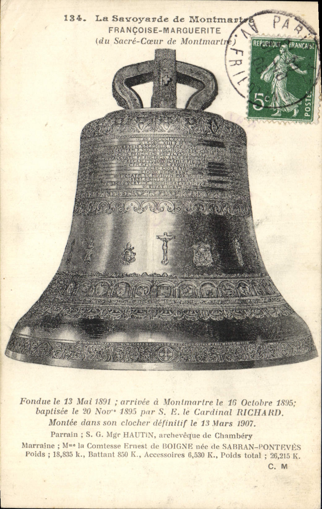 CPA Cloche La savoyarde de Montmartre Francoise Marguerite du Sacre Coeur de Montmartre