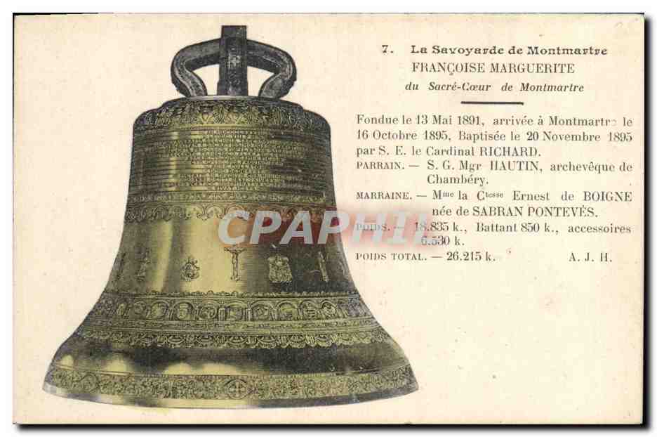 CPA Cloche La savoyarde de Montmartre Francoise Marguerite du Sacre Coeur de Montmartre 