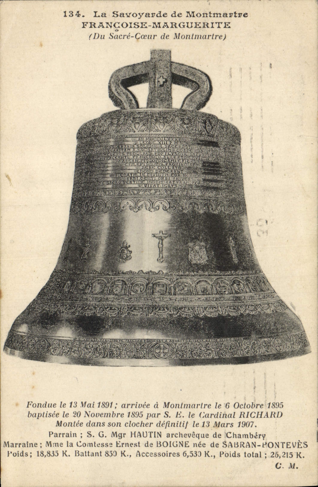 CPA Cloche La savoyarde de Montmartre Francoise Marguerite du Sacre Coeur de Montmartre 