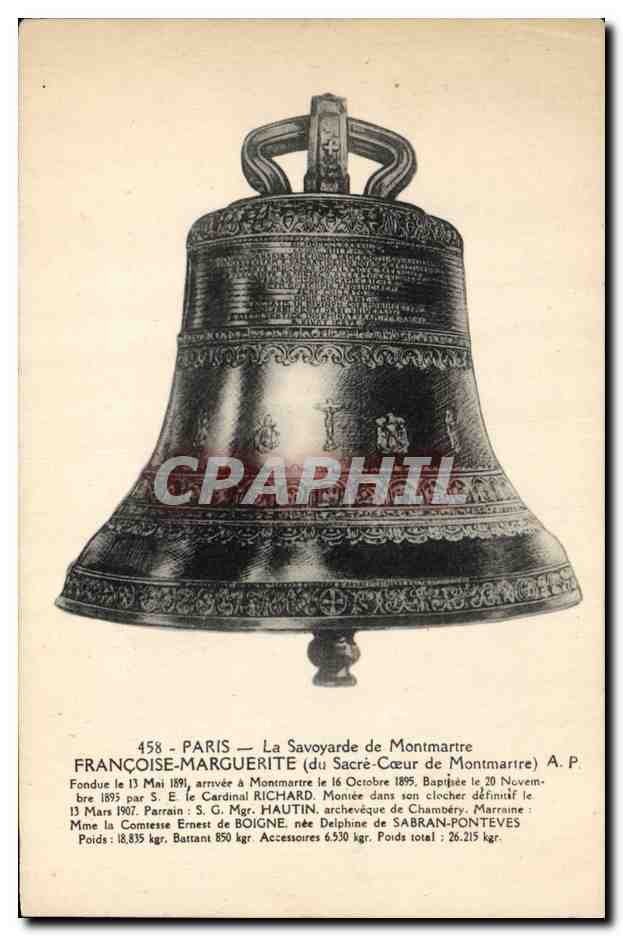 CPA Cloche La savoyarde de Montmartre Francoise Marguerite du Sacre Coeur de Montmartre 