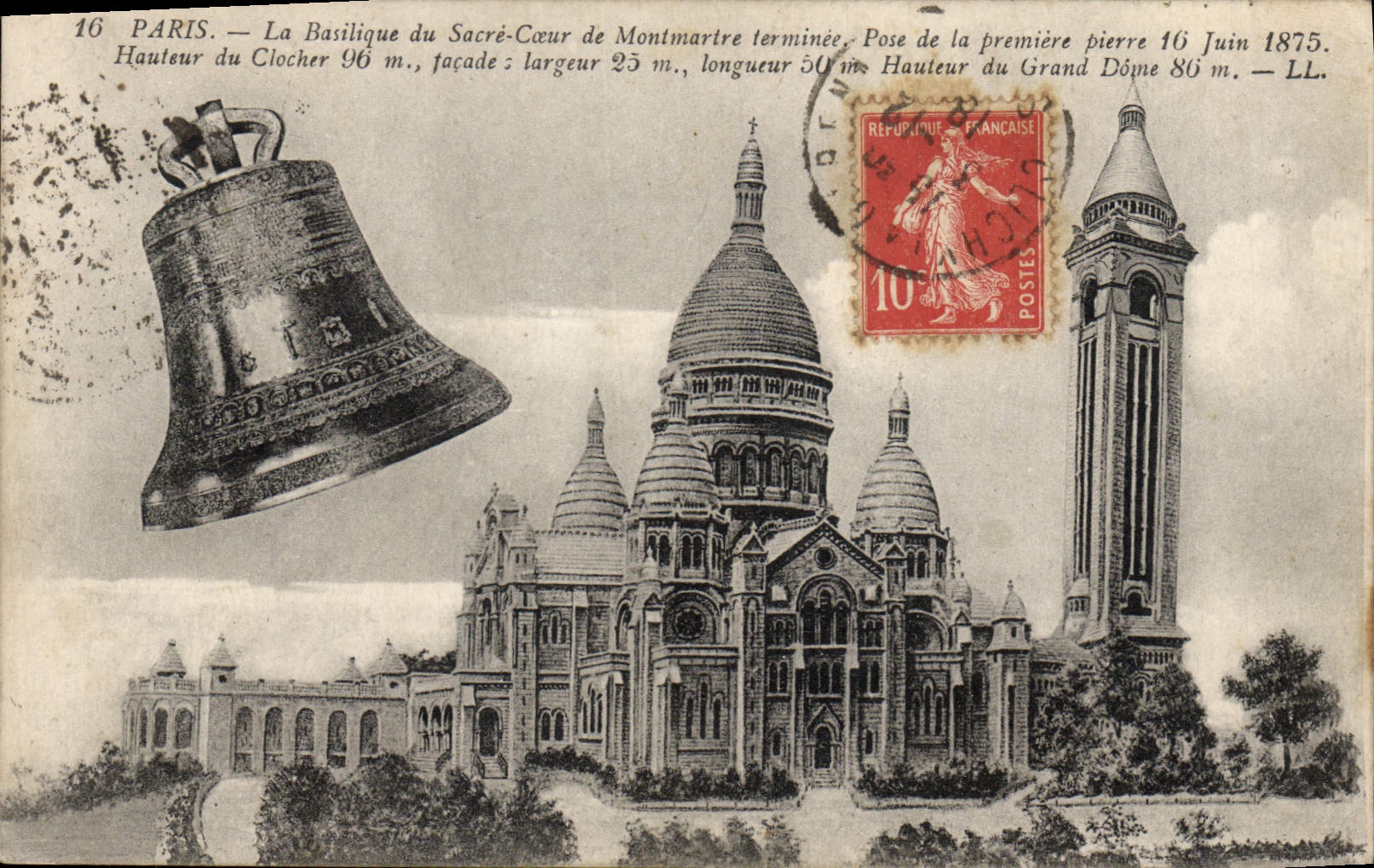 CPA Cloche Paris La basilique du Sacre Coeur de Montmartre 