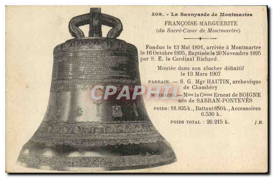 La Savoyarde de Montmartre — cloche du Sacré-Cœur — édition CPAPHIL n°509