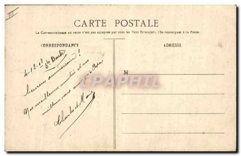 La Savoyarde de Montmartre — cloche du Sacré-Cœur — édition CPAPHIL n°509 — Verso
