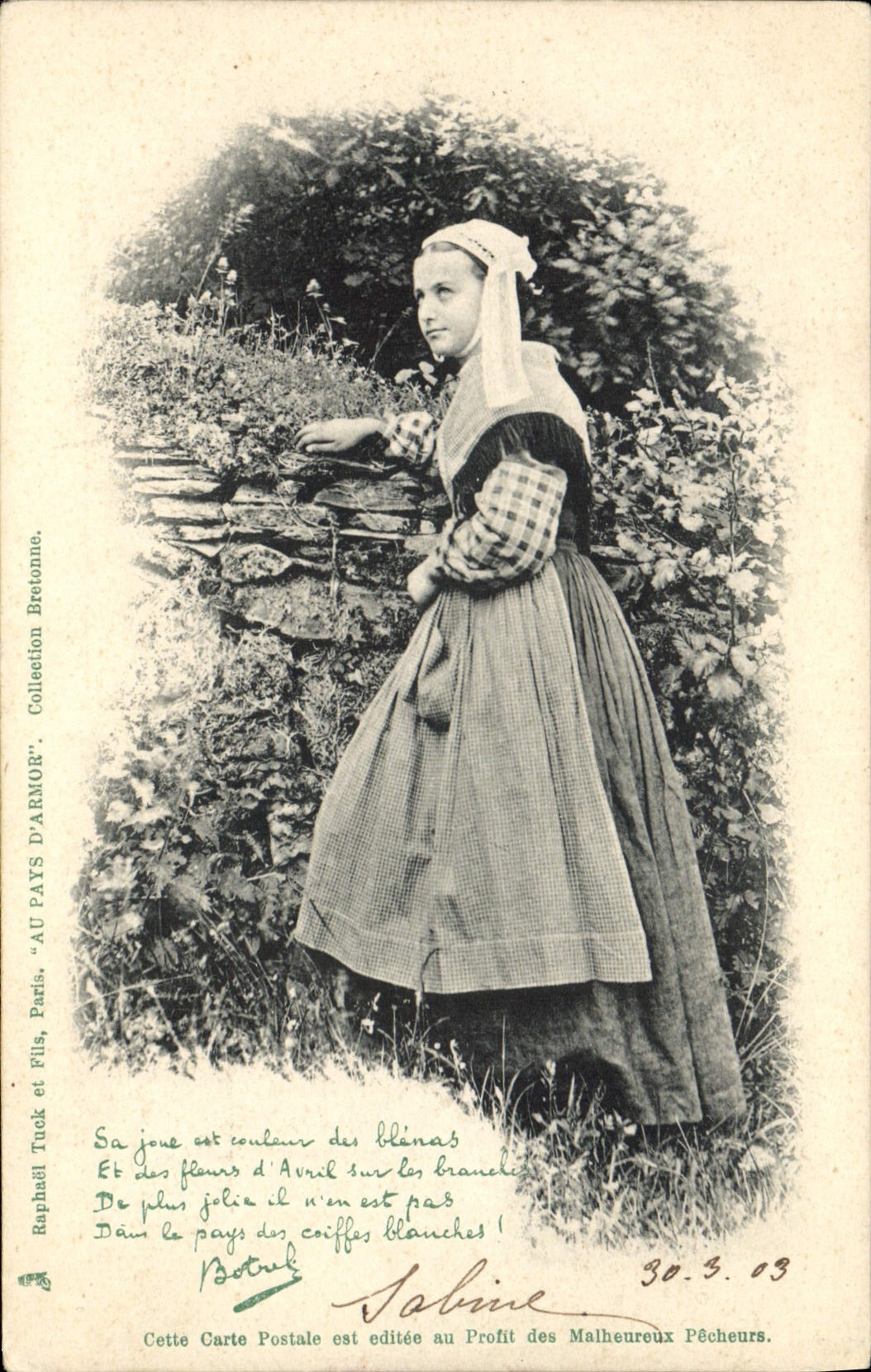 CPA Folklore Botrel Femme 