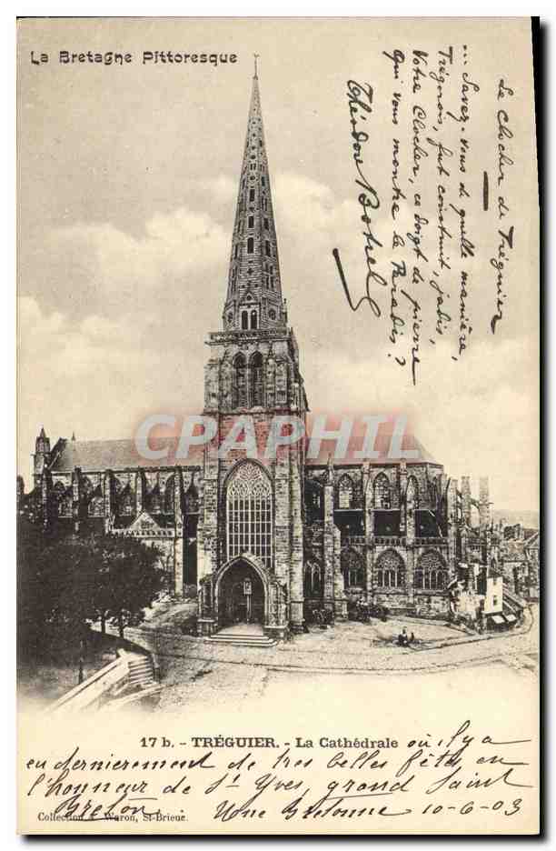 CPA Folklore Treguier La cathedrale 