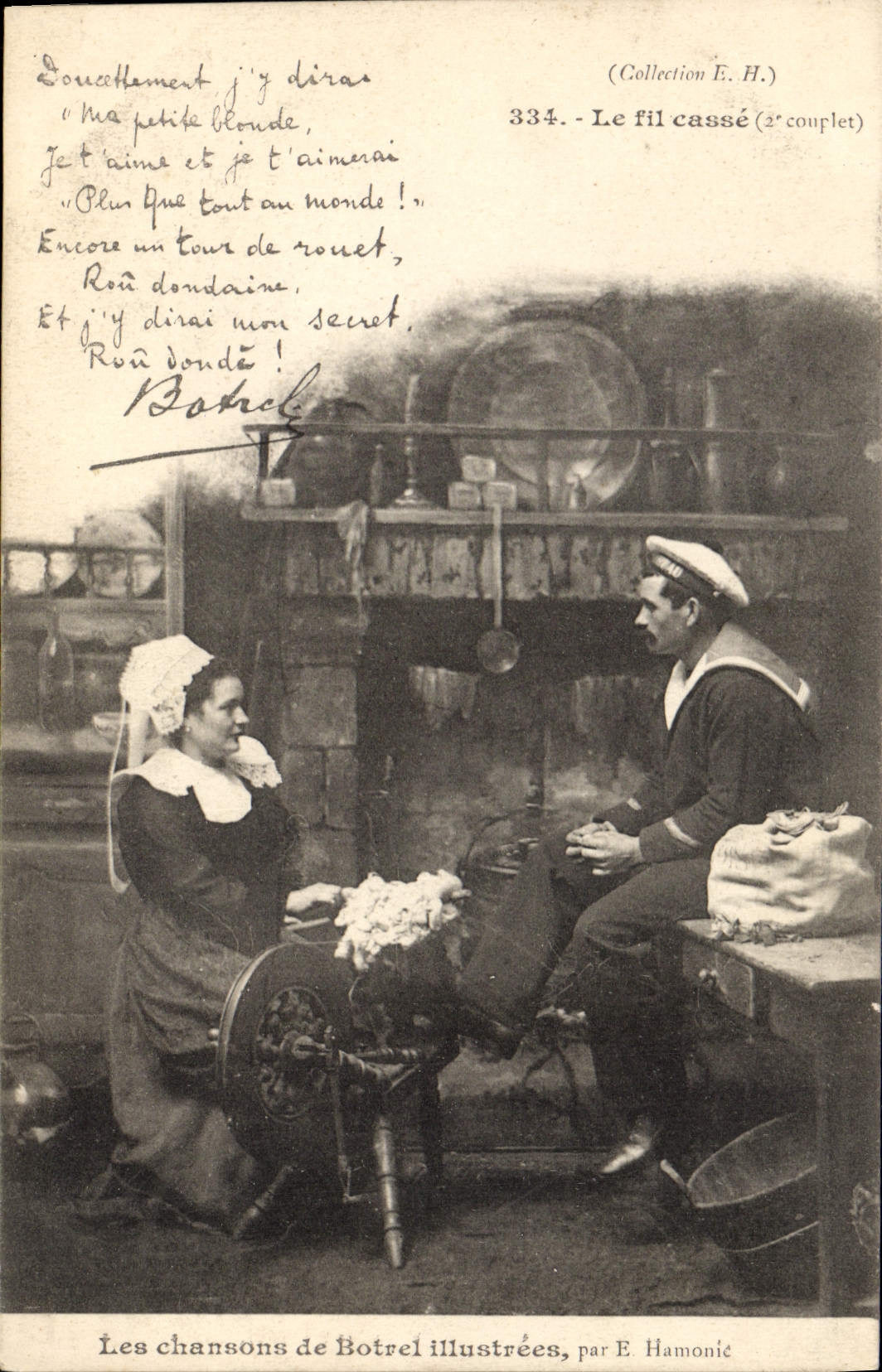 CPA Folklore Les chansons illustrees de Th Botrel Le fil casse Marin 