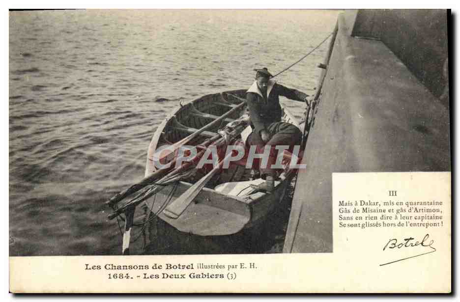 CPA Folklore Les chansons illustrees de Th Botrel Les deux Gabiers Marins 