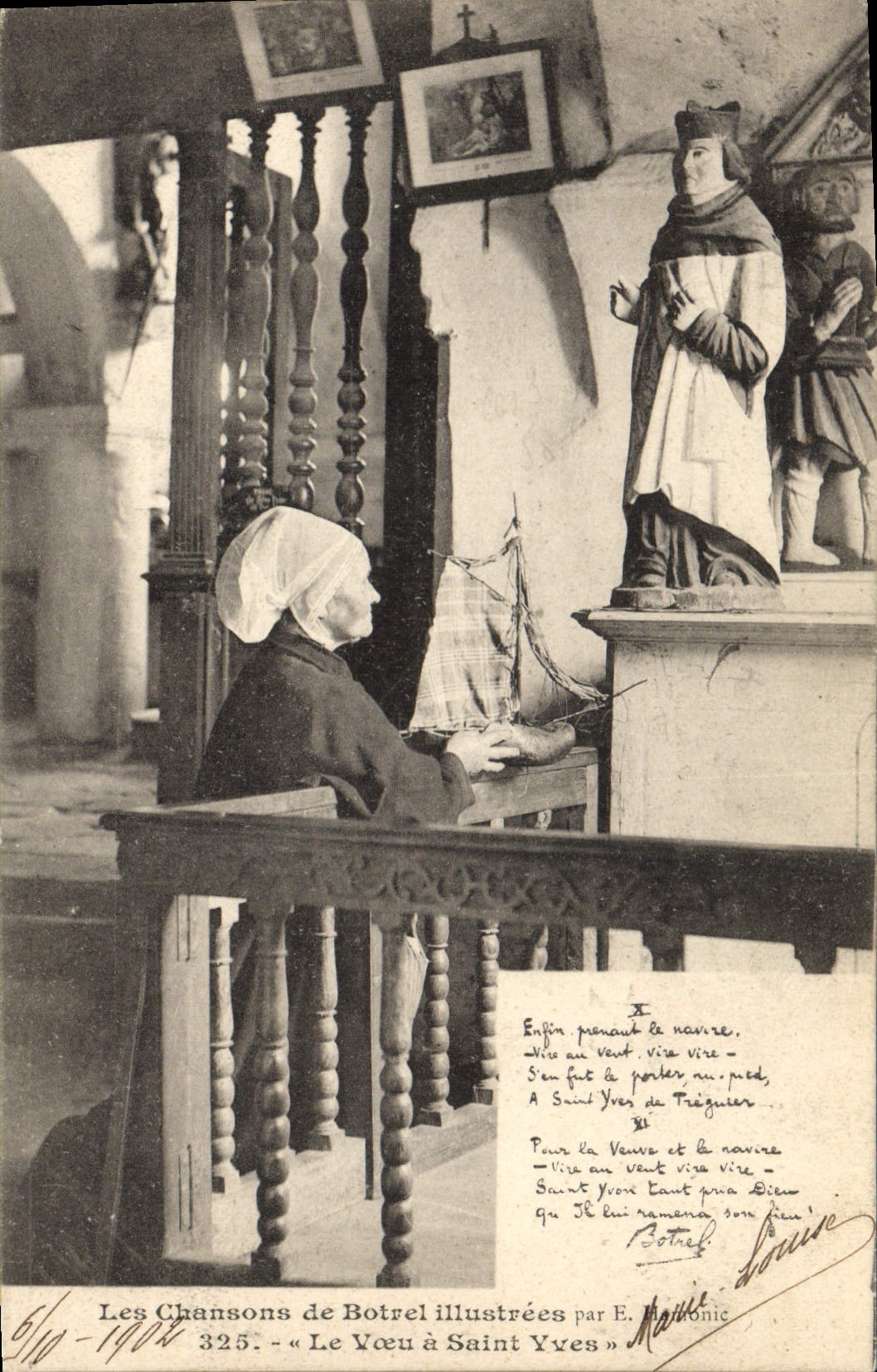 CPA Folklore Les chansons illustrees de Th Botrel Le voeu a Saint Yves 