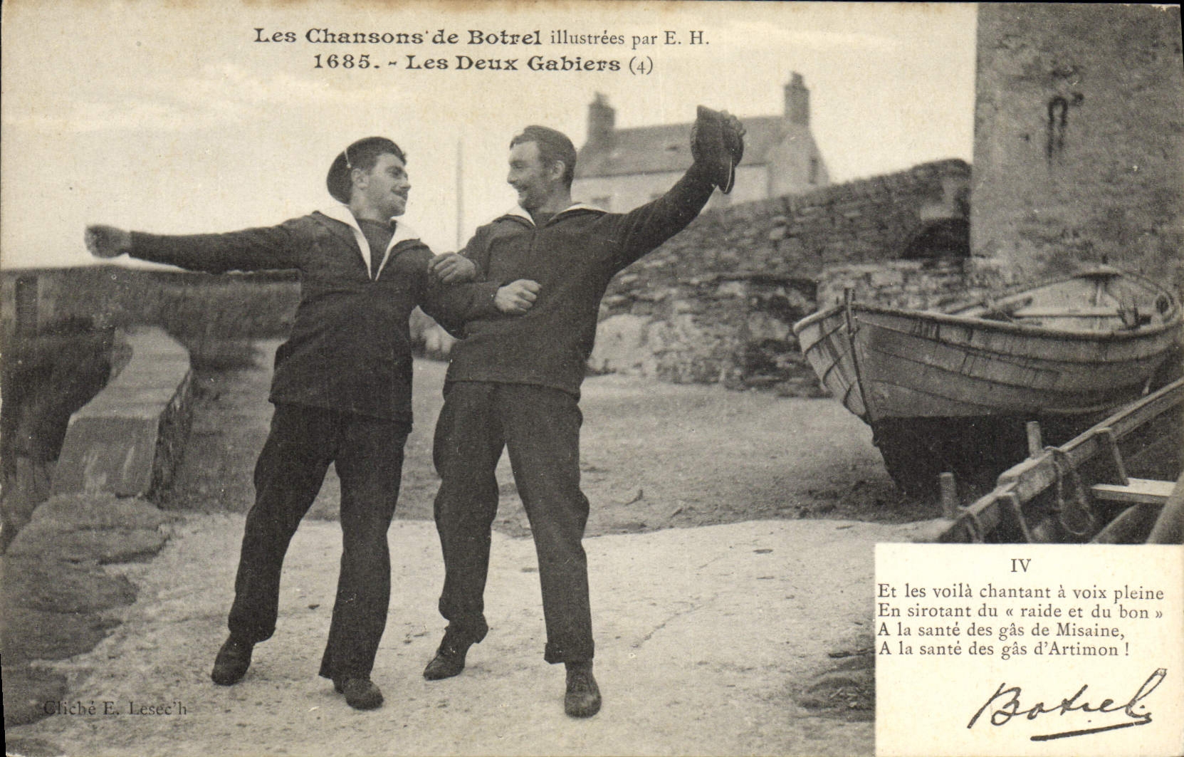 CPA Folklore Les chansons illustrees de Th Botrel Les deux Gabiers Marins 