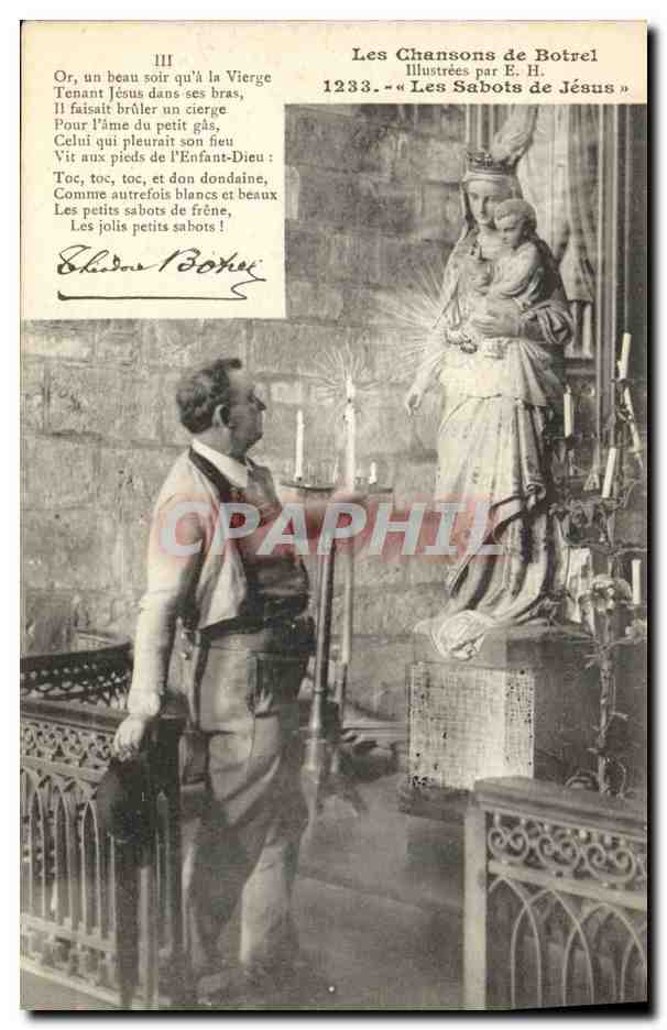 CPA Folklore Les chansons illustrees de Th Botrel Les sabots de Jesus 