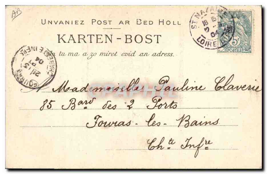 CPA Folklore Maries de Scrignac et de Scaer — Verso