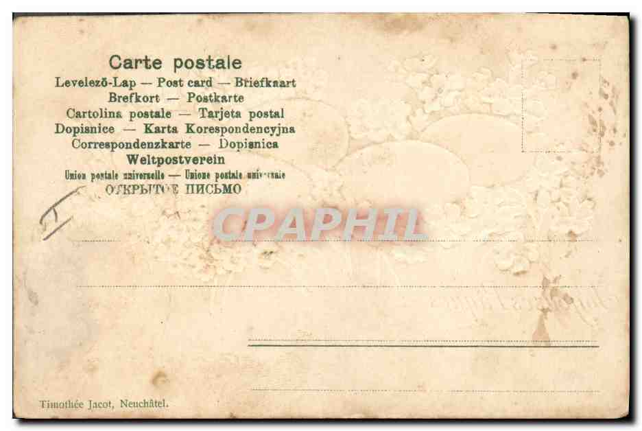 CPA Fantaisie Fleurs Oeufs  — Rückseite