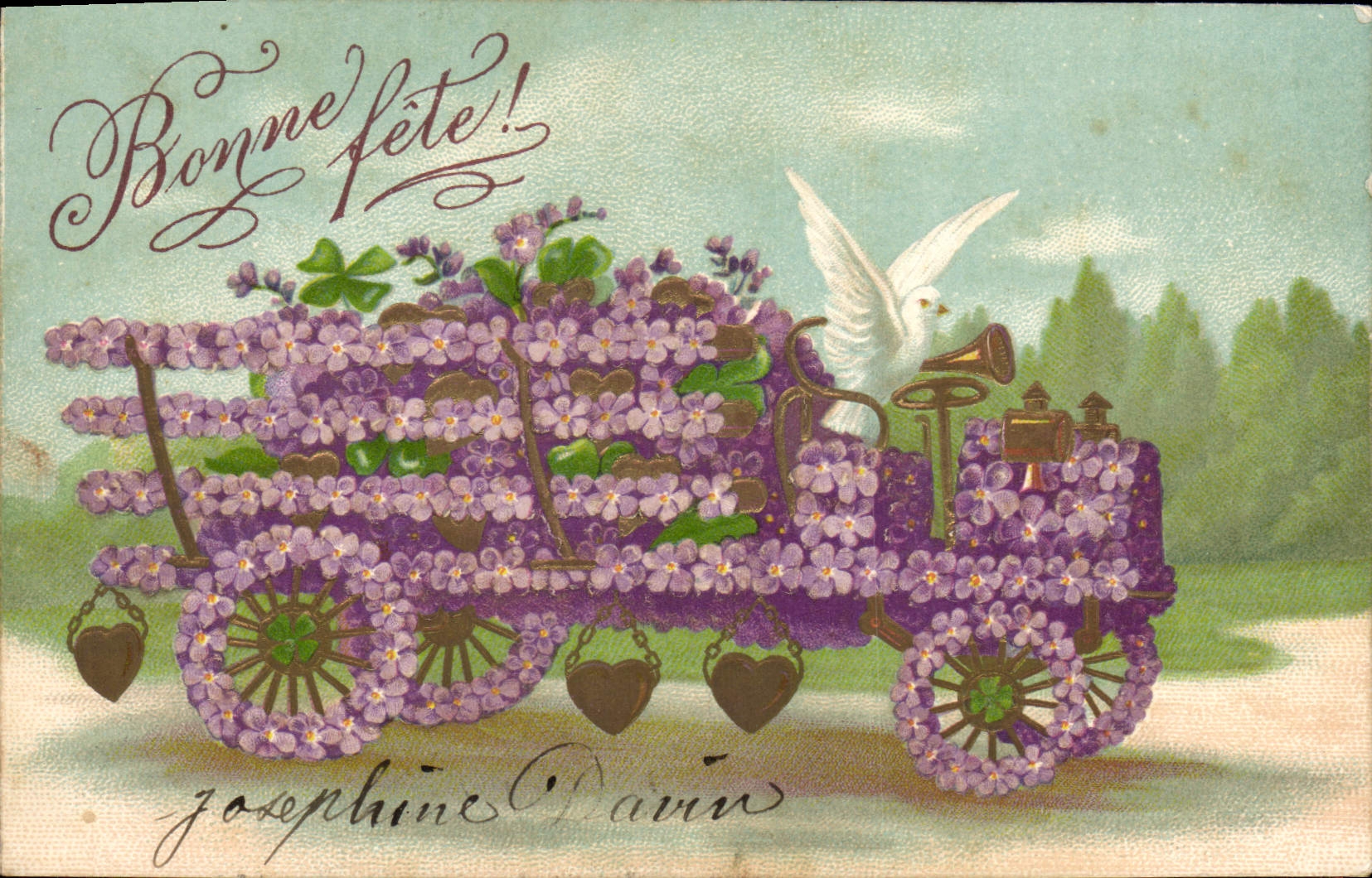 Verfijnde auto — witte vogel — Josephine Darvin