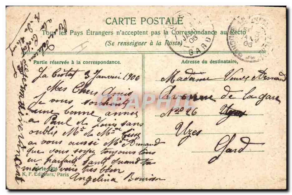 CPA Fantaisie Fleurs  — Verso