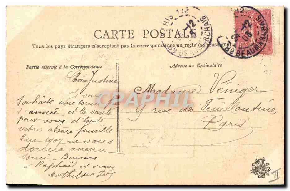 CPA Fantaisie Fleurs Femme Harpe  — Verso