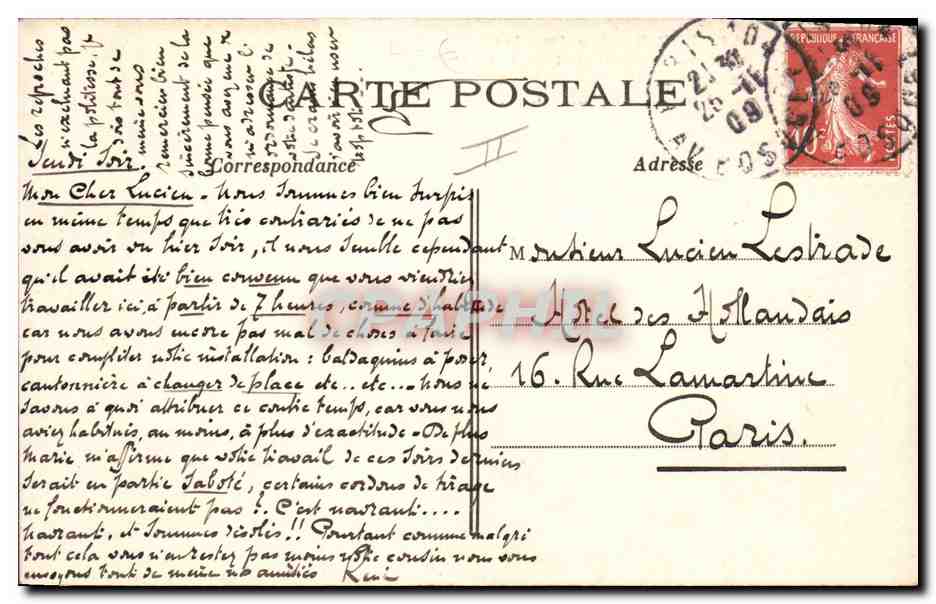 PARIS - Montmartre — Vue des Jardins de l'ancien Rendez-vous de Chasse de Henri IV, Rue St-Vincent — G.M. n°883 — Verso