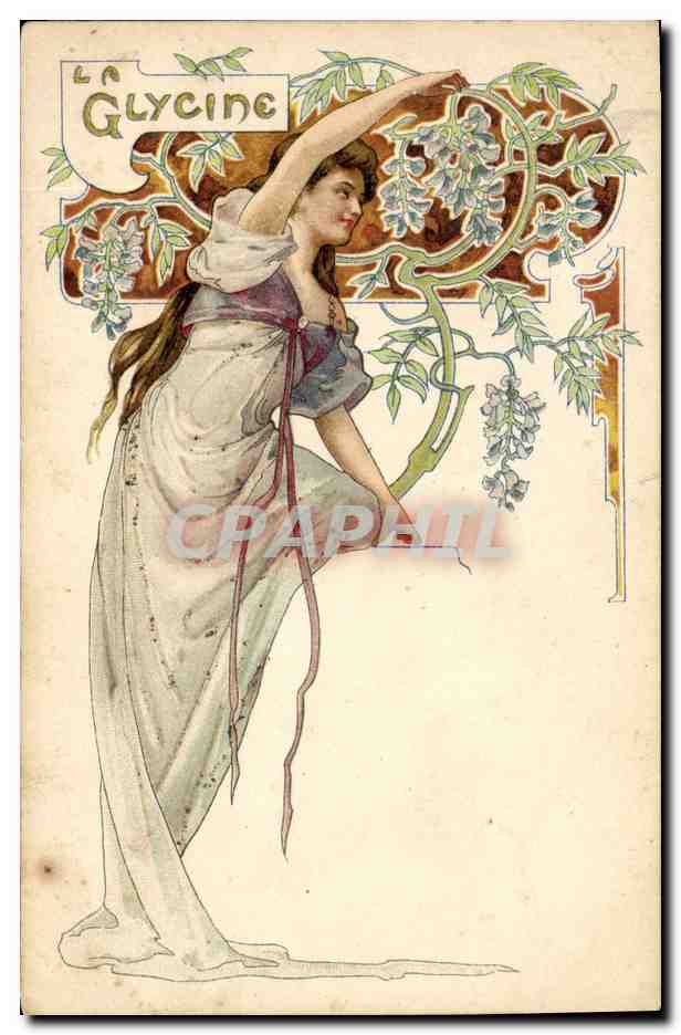 CPA Fantaisie Illustrateur Femme La Glycine 