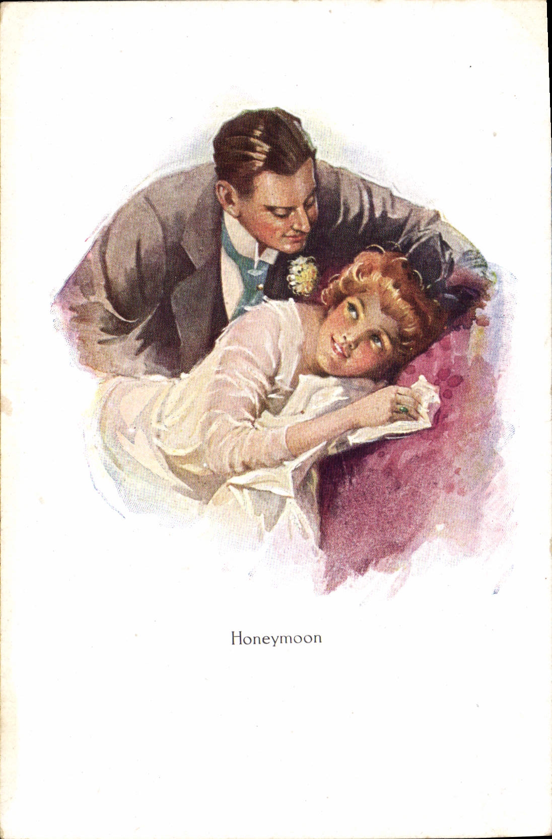 CPA Fantaisie Illustrateur Femme Honeymoon 