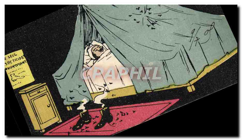 CPA Fantaisie Illustrateur Le seul insectide foudroyant 