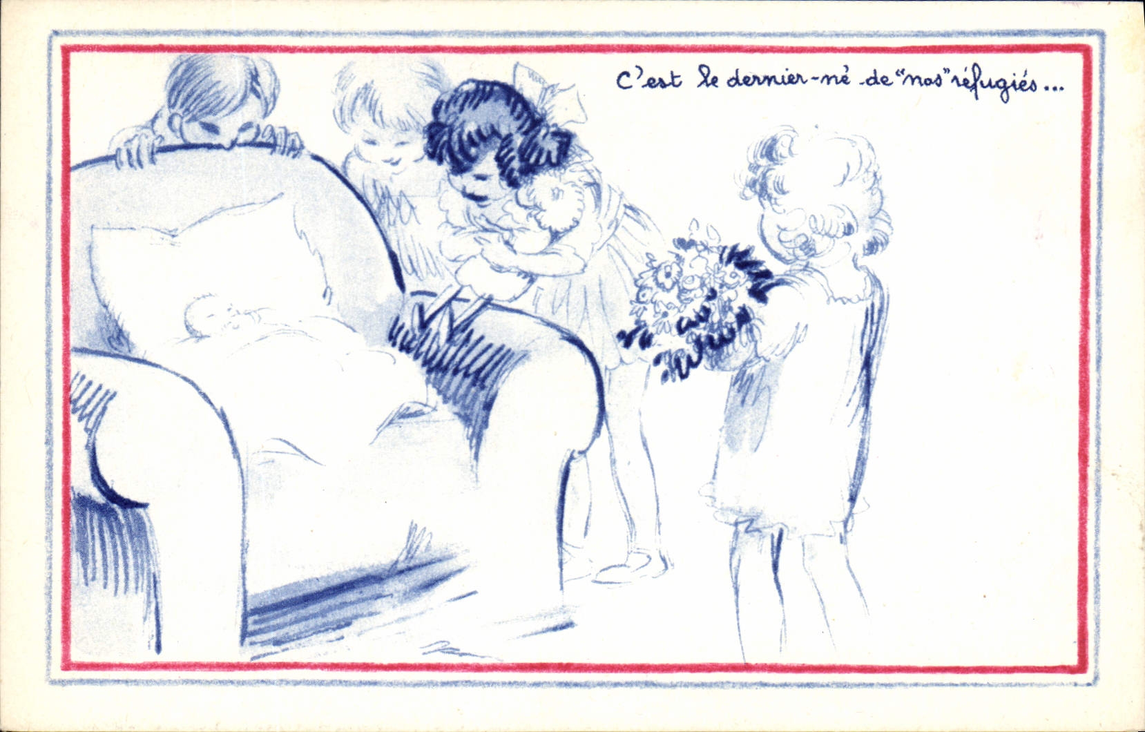 CPA Fantaisie Illustrateur Enfants Refugies 