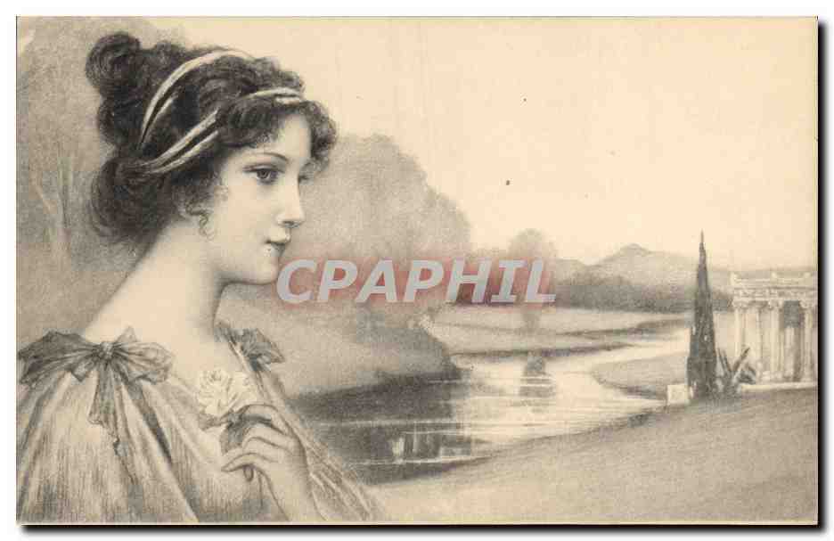 CPA Fantaisie Illustrateur Femme