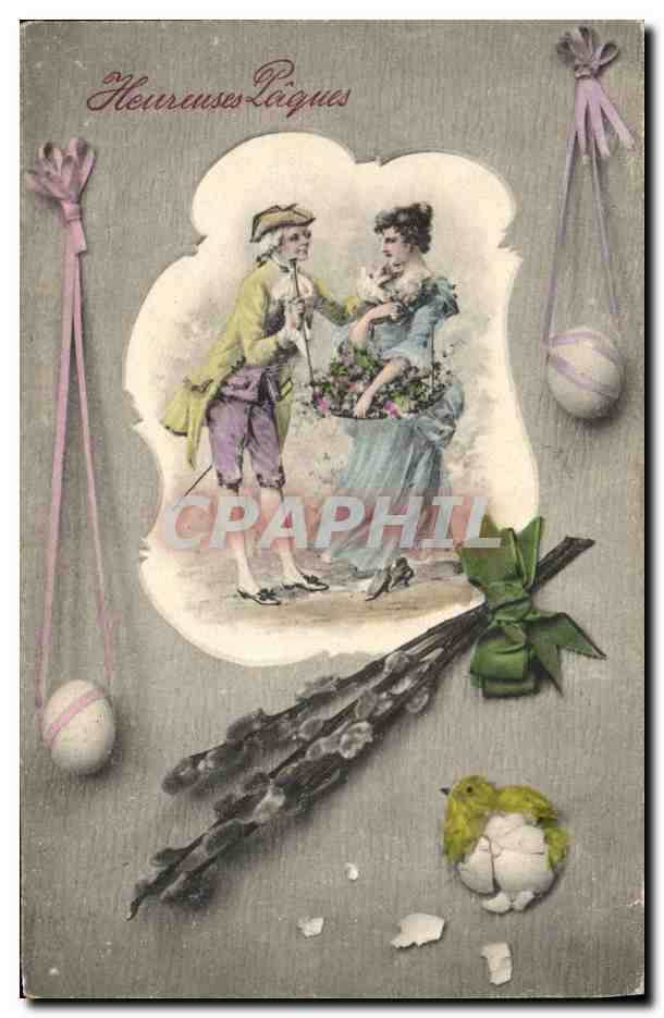 CPA Fantaisie Illustrateur Femme Paques