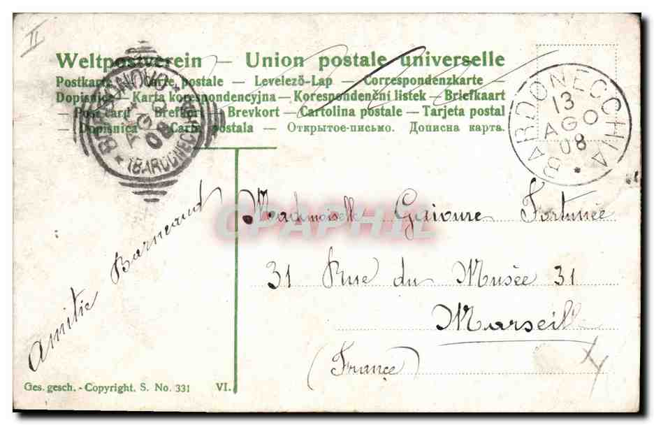 CPA Homme Femme  — Rückseite