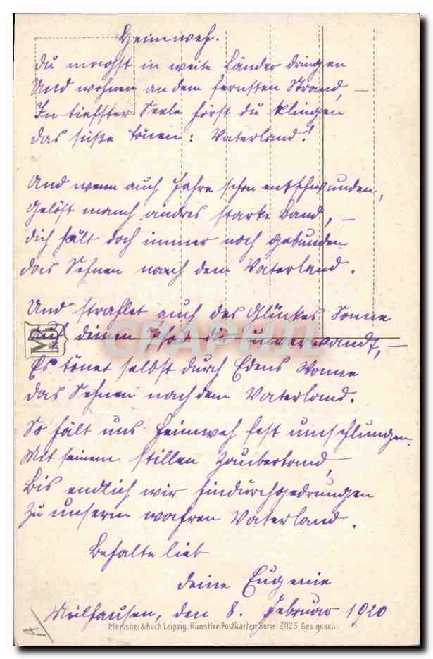 CPA Klein Fleurs  — Rückseite