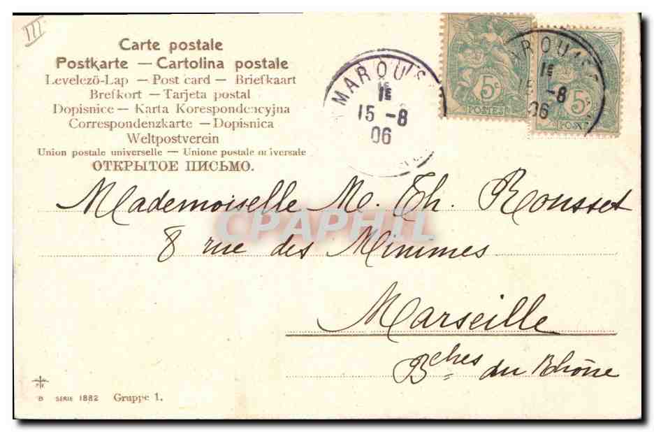 CPA Klein Fleurs  — Rückseite